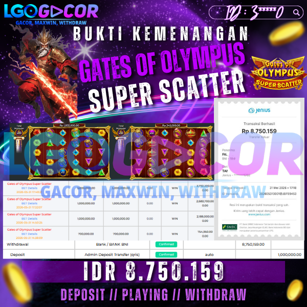 Bukti JP Lgogacor Hari Ini